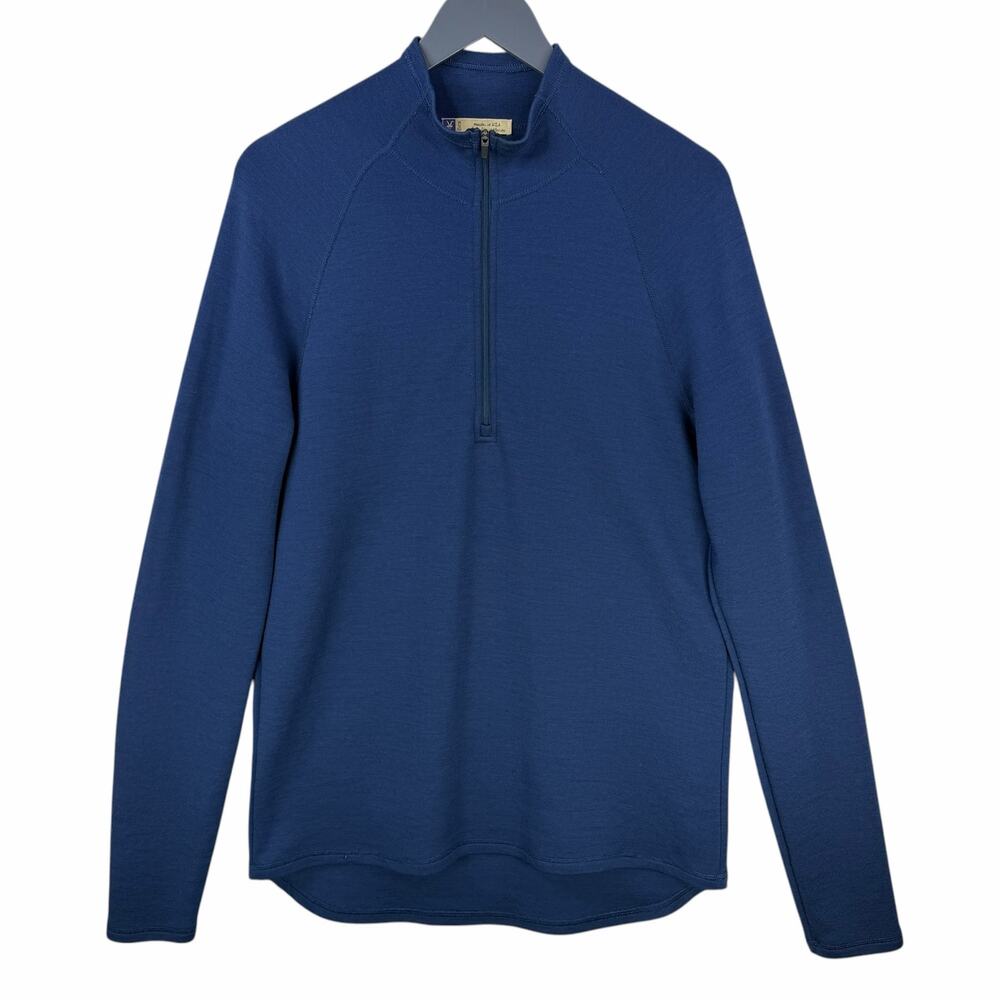 Ibex Woolies Tech 1/4 Zip Sweater Shirt Mens Large Blue Outdoor Hiking Gorpcore